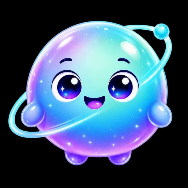 The Orb, a bright blue little planet with a happy face and a glowing ring